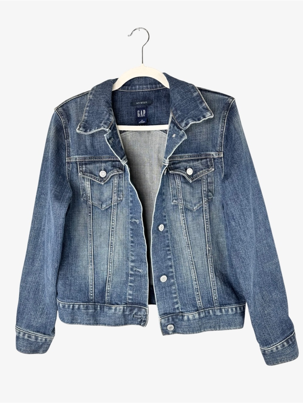 GAP trucker jean jacket women’s M classic stretch denim Y2K vintage tomboy
